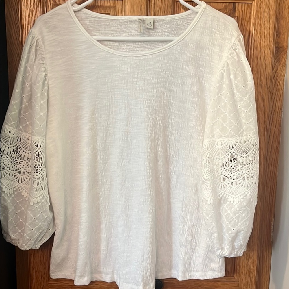 Cato Textured White Blouse Medium